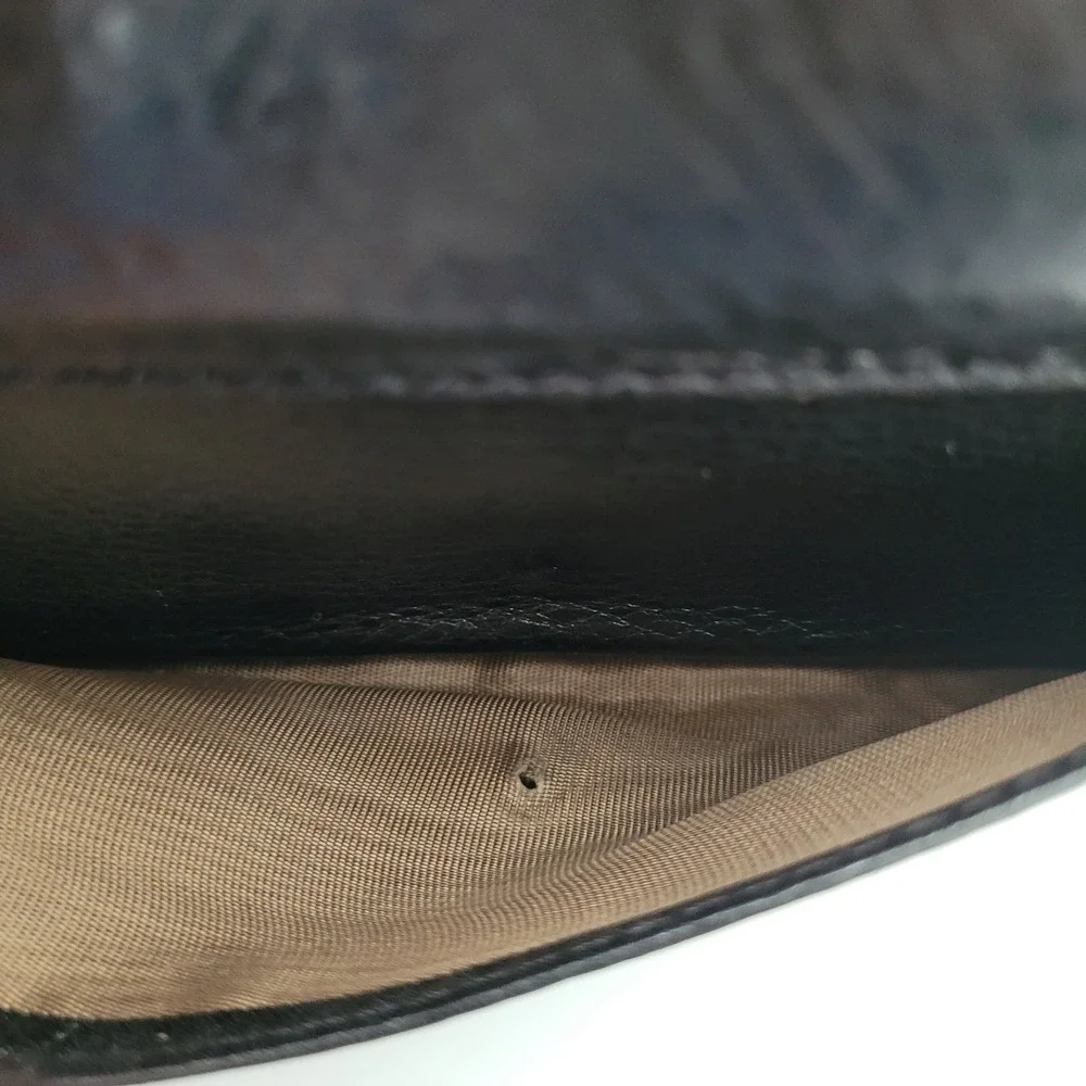 Chloe Black Leather Bobbie Zip Around Wallet Gold Metal Bow Large Long Wallet